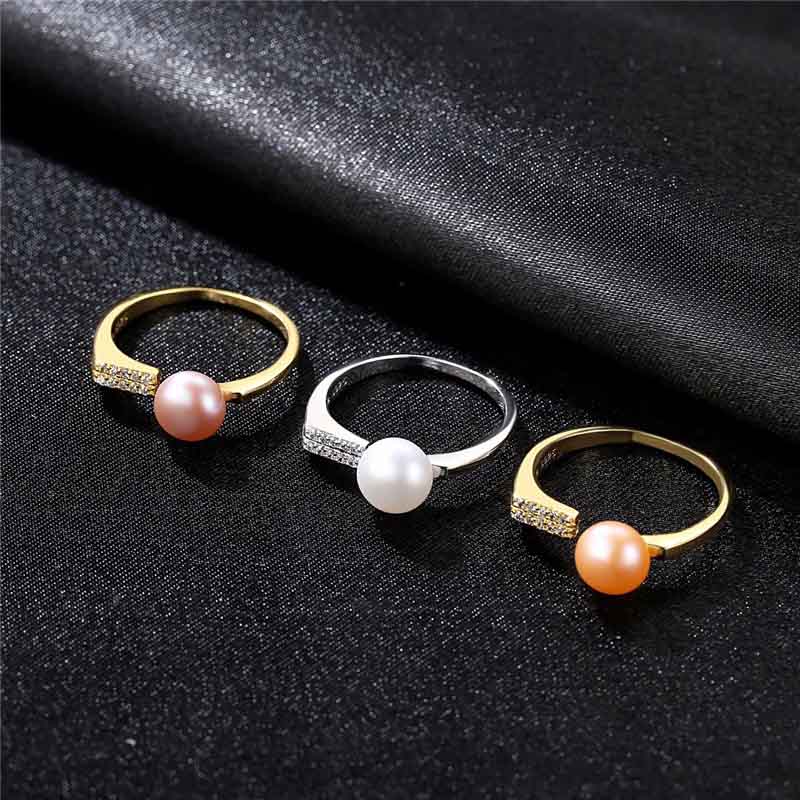 Pearl cz ring juweliersware in vergulde