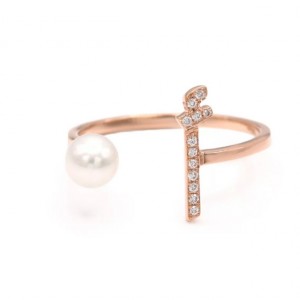 Joyería de perlas OEM personalizada en oro vermeil rosa sobre anillos de plata 925 mayorista
