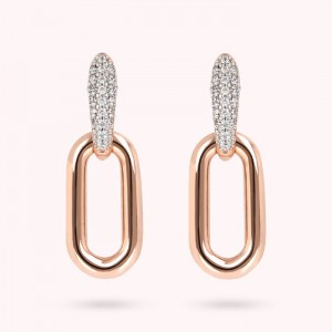 Create your own custom or personalized rose plated hoop earrings