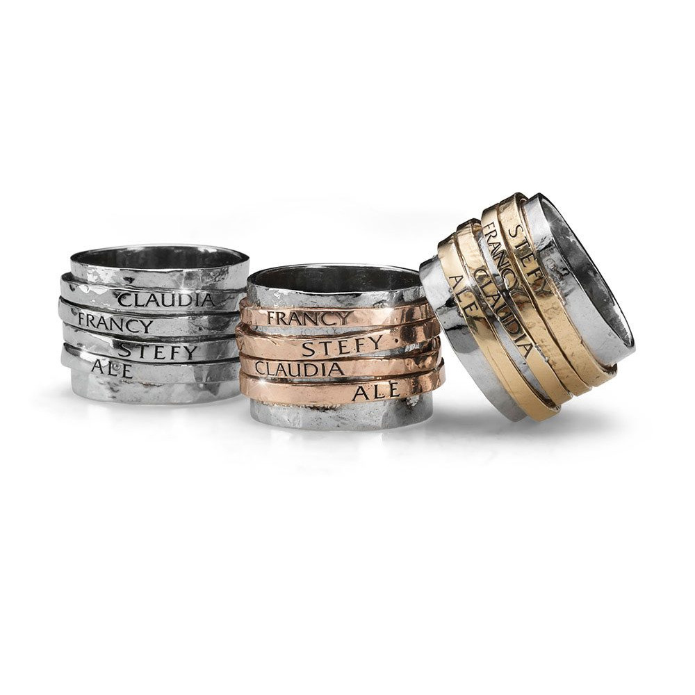 Großhandel personalisierter Ring mit individuellem Design Kreisgravur Ring OEM/ODM Schmuck Silber 925 OEM ODM