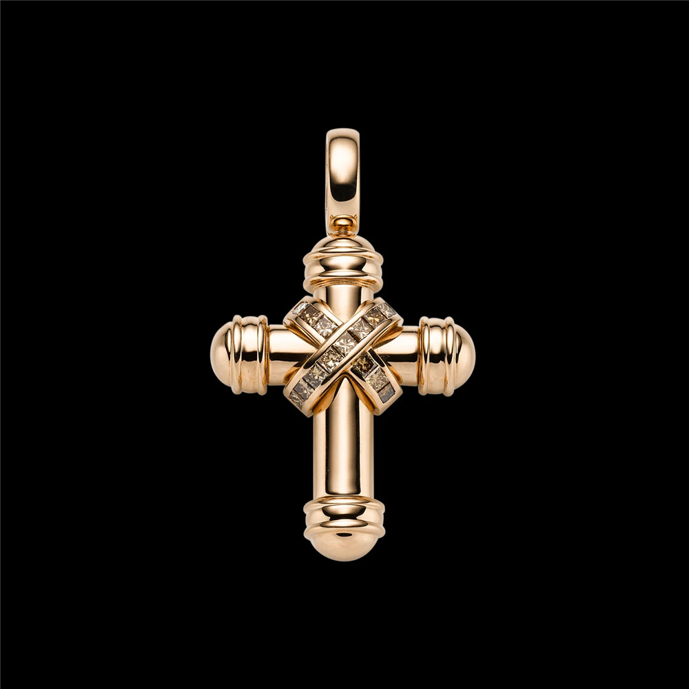 تصميم مخصص مخصص قلادة مطلية بالذهب الوردي في مجوهرات فضية عيار 925