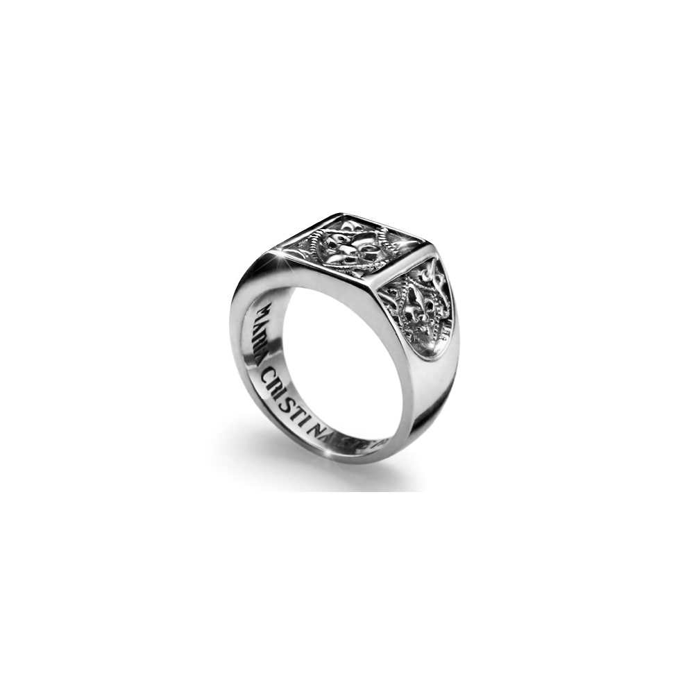 Grosir Personalized custom made OEM/ODM Perhiasan cincin pria perak dengan pelat persegi pabrik perhiasan OEM