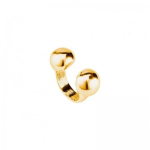 خاتم مفتوح مخصص مطلي بالذهب، مزود بمجوهرات مخصصة من الفضة الإسترليني عيار 925