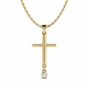 Personalized OEM Cross Pandent Necklace Jewellery in 18K Gold Vermeil on Sterling Silver