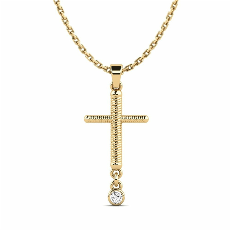 Personalized OEM Cross Pandent Necklace Jewellery in 18K Gold Vermeil on Sterling Silver