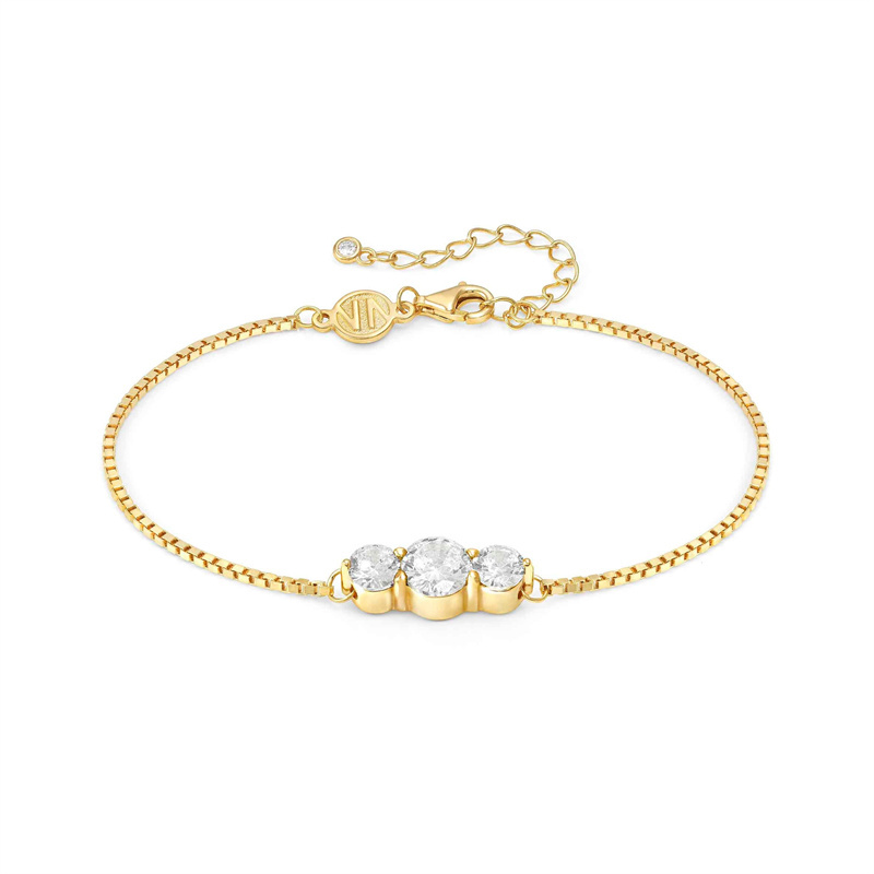 Seodra OEM Fine pearsantaithe i bracelet airgid sterling Gold Plated