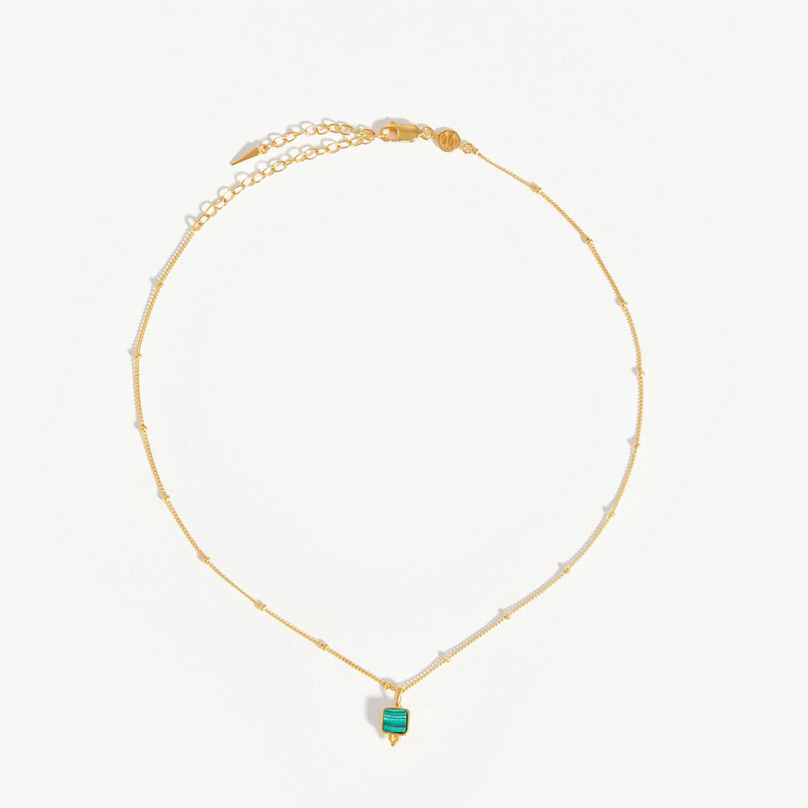 Personalisierter und individueller Schmuck Malachit-Halsketten aus 18-karätigem Vermeil-Gold