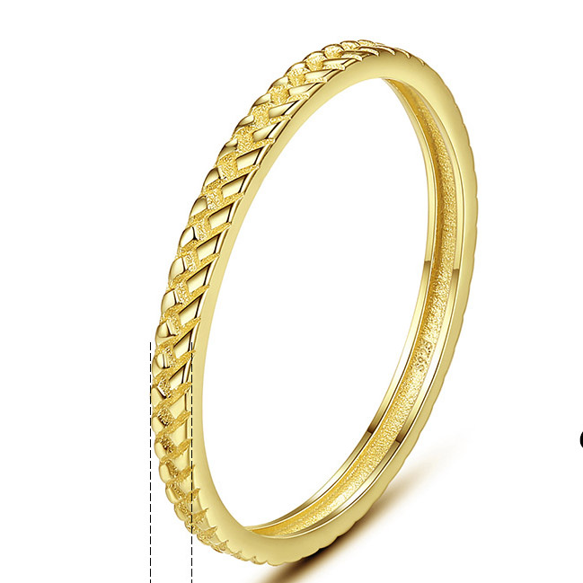 Personalized and custom jewelry manufacturer OEM ODM twist silver rings in 18k gold plated
