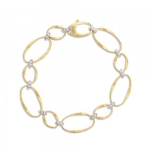 Philippines customer design 18k yellow gold plated onde cz station bracelet