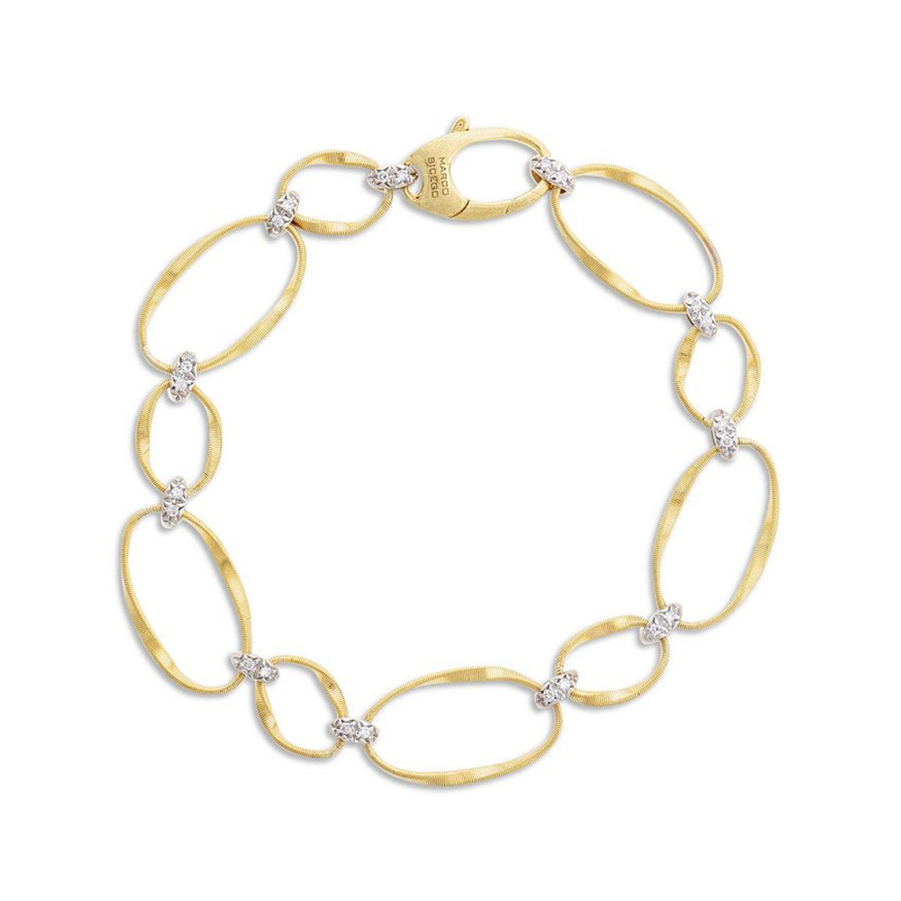 Pulsera de estación onde cz chapada en oro amarillo de 18k con diseño de cliente de Filipinas