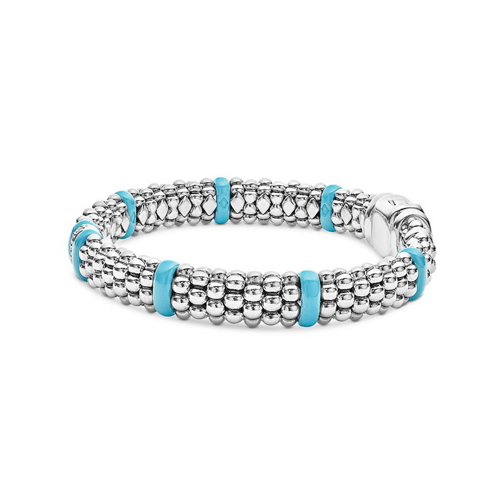 Bello e robusto, quando i fornitori coreani di gioielli all'ingrosso personalizzati hanno ottenuto il braccialetto in argento sterling con zirconi blu