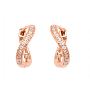 Grossista che produce i tuoi modelli di orecchini placcati in oro rosa 18 carati con zirconi cubici