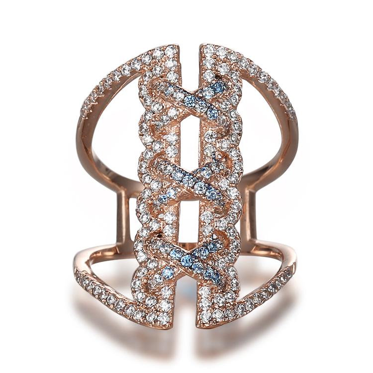 Custom Engros Cubic Ziron Ring Design |Forgyldt modesmykker |Kvinders smykker Custom Engros
