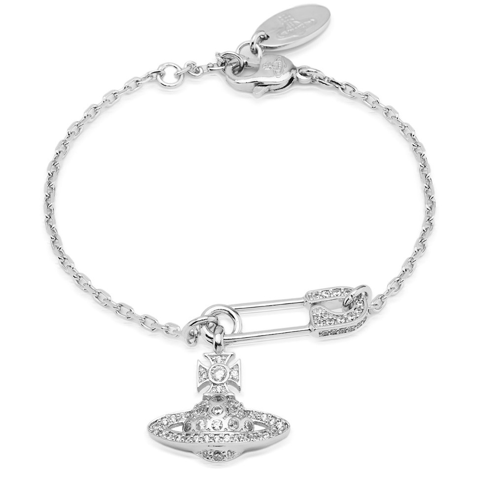 Rhodium Lucrece Safety Pin Bracelet wholesale custom jewelry vendors
