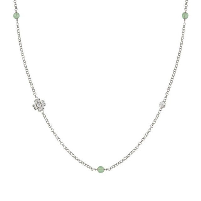 Ожерелье из стерлингового серебра с родиевым покрытием и подвеской из CZ с символом удачи