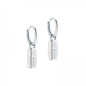 Rhodium plated dangle CZ earrings created customized  design for France sterling silver jewelry trader