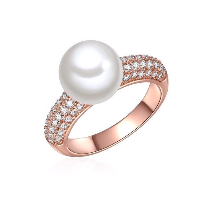 OEM/ODM Jewelry Ring Pearl Zirconia White Custom 925 Silver Gold Rose Gold Plated supplier