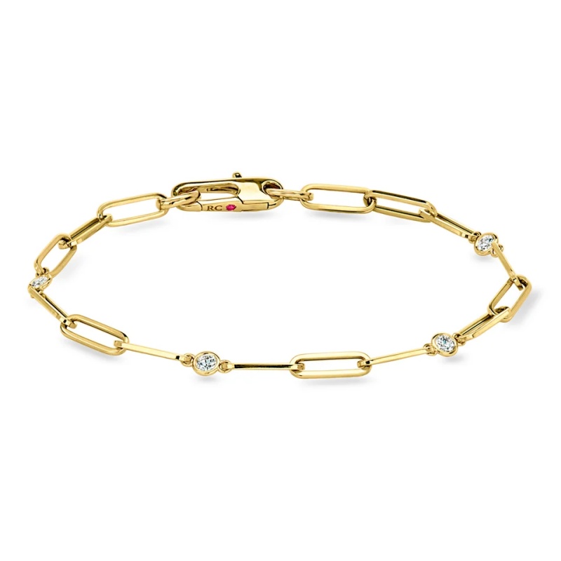Custom Gold Vermeil Jewelry Manufacturer OEM ODM Paper Clip Link Bracelet