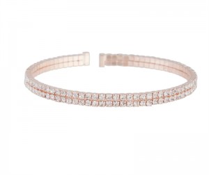 Rose Gold Double Diamante Bangle Italian fashion jewelry designers