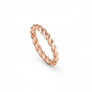 Anello twist in corda riempita in oro rosa OEM ODM personalizzato con gioielli in argento sterling 925