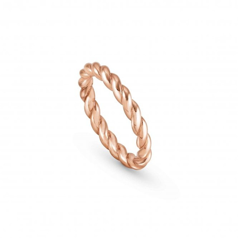 Rose Gold Filled Rope Twist Ring OEM ODM custom with 925 sterling silver jewelry