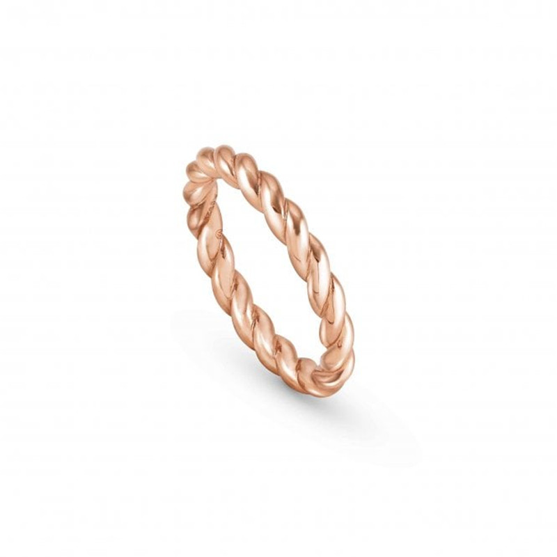 Mit Roségold gefüllter Seil-Twist-Ring OEM ODM individuell mit 925er Sterlingsilberschmuck