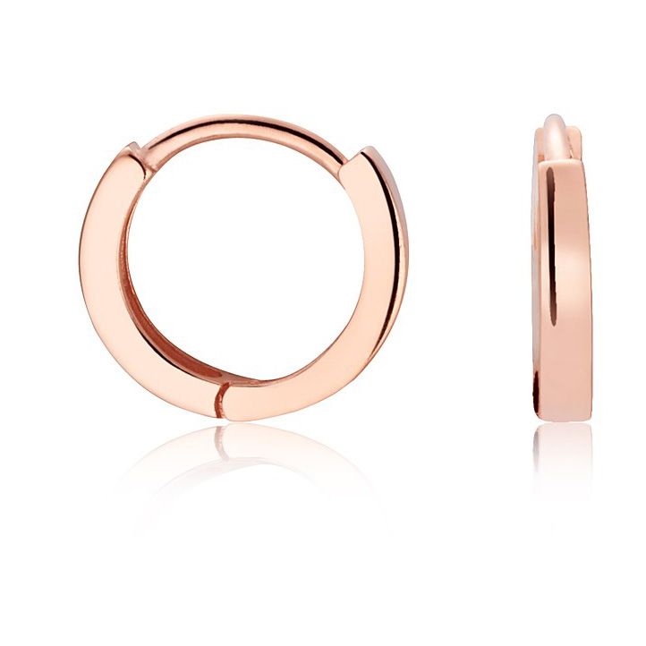 Rose Gold Plain Huggie Earrings customized jewelry company