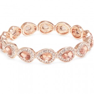 Proveedor de joyería personalizada con pulsera elástica rosa chapada en oro rosa