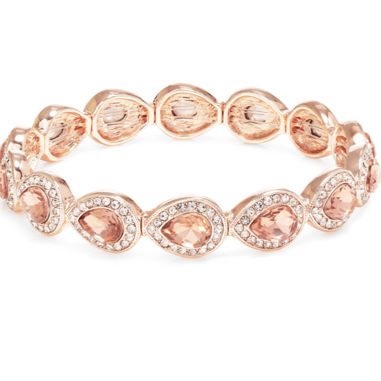 Rose Gold Plated Pink Stretch Bracelet customized jewelry supplier
