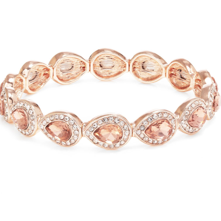 Soláthraí jewelry saincheaptha Rose Gold Plated Pink Stretch Bracelet