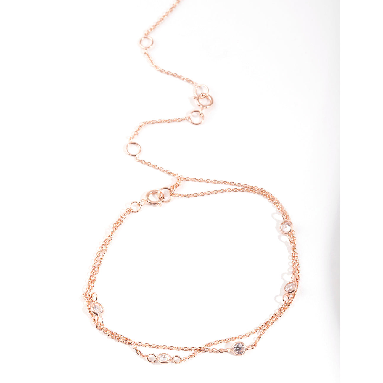 Bracelet en argent sterling plaqué or rose avec zircone cubique, vente en gros personnalisé, fournisseurs plaqués or
