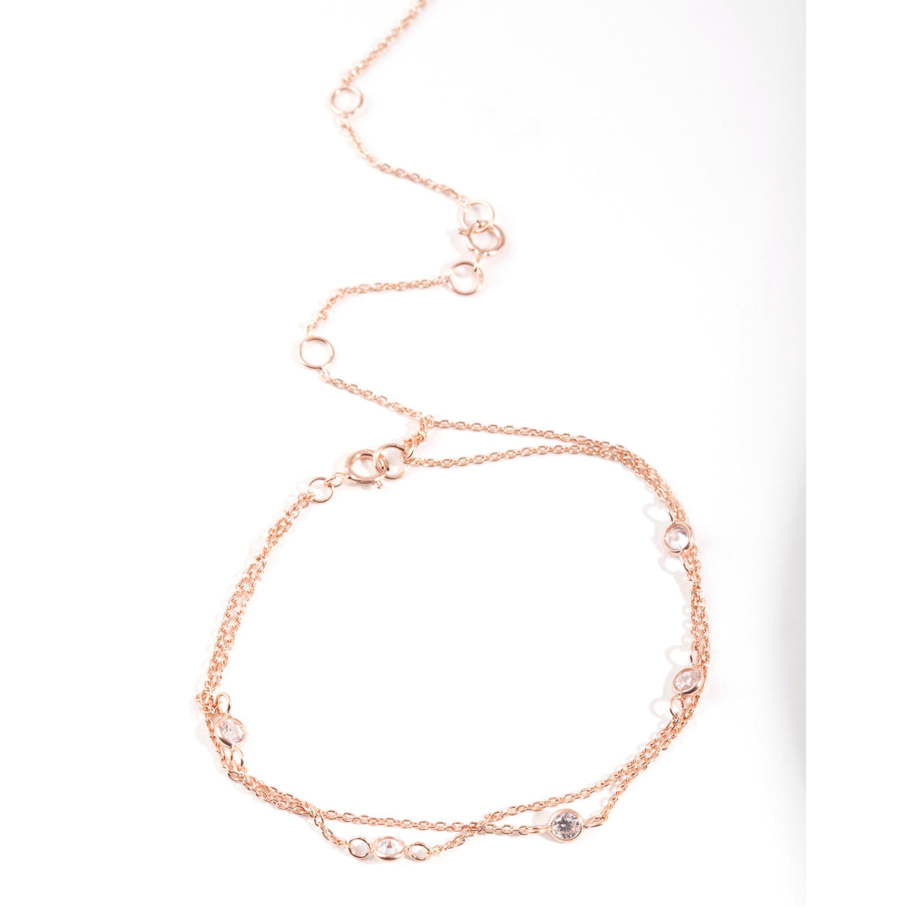 Fornitori placcati in oro all'ingrosso personalizzati su bracciale in argento sterling placcato oro rosa con zirconi cubici