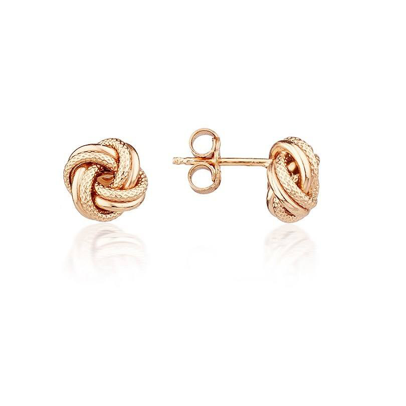Rose Gold  filled silver Knot Stud Earrings Custom design jewelry Manufacturers  Suppliers
