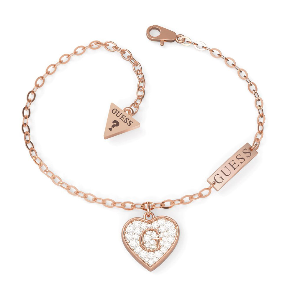 Rose guldbelagt sølv Crystal Heart Shine Armbånd brugerdefinerede smykker fabrikanter Kina