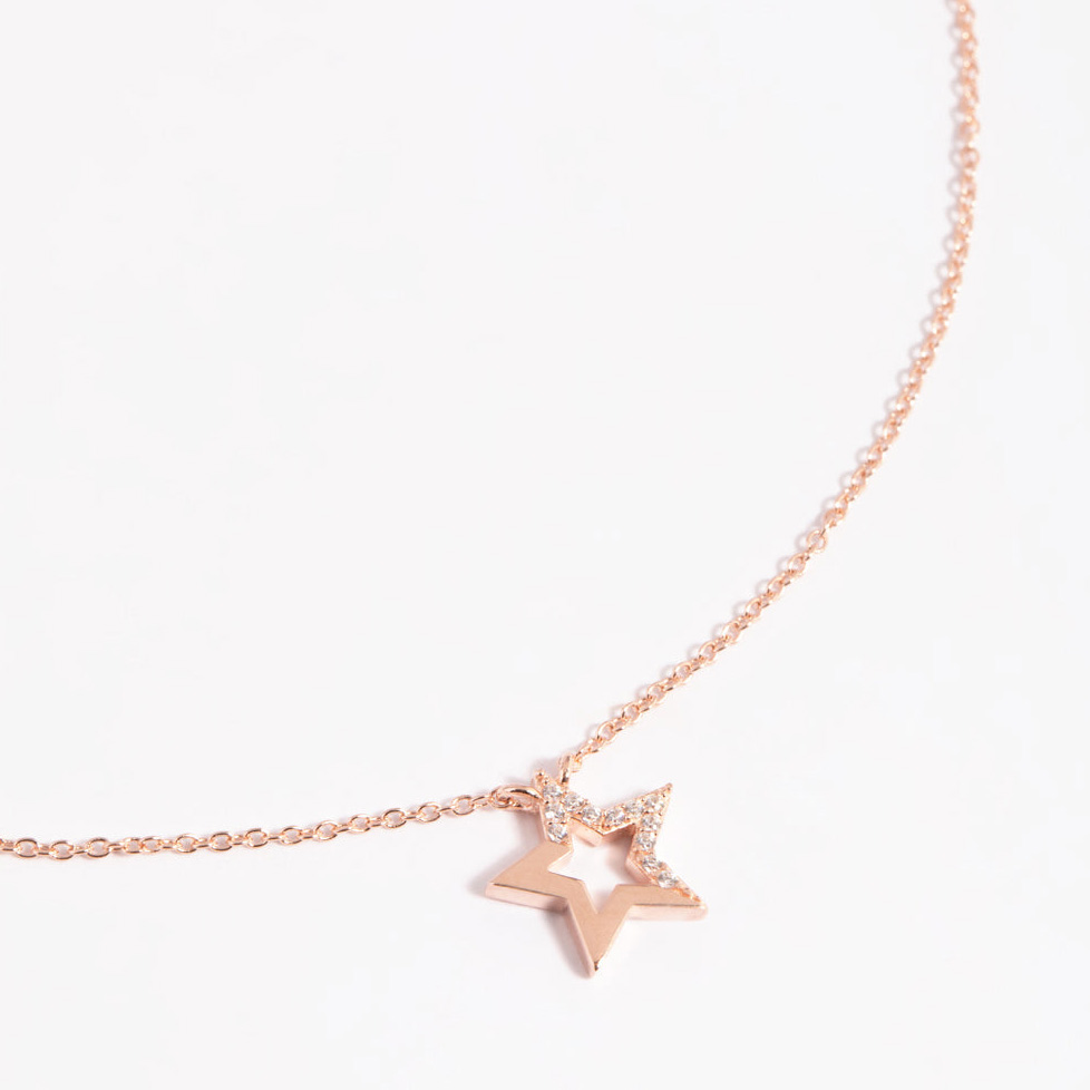 Rose gold filled necklace in 925 silver supplier