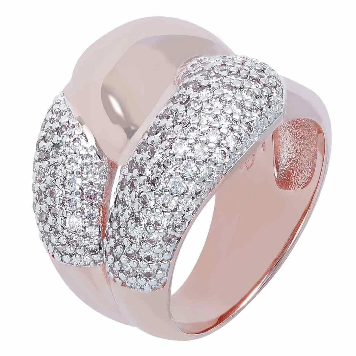 Bague CZ plaquée or Rose en argent 925, vente en gros, bijoux fins personnalisés, grossistes, fournisseurs de bijoux OEM/ODM