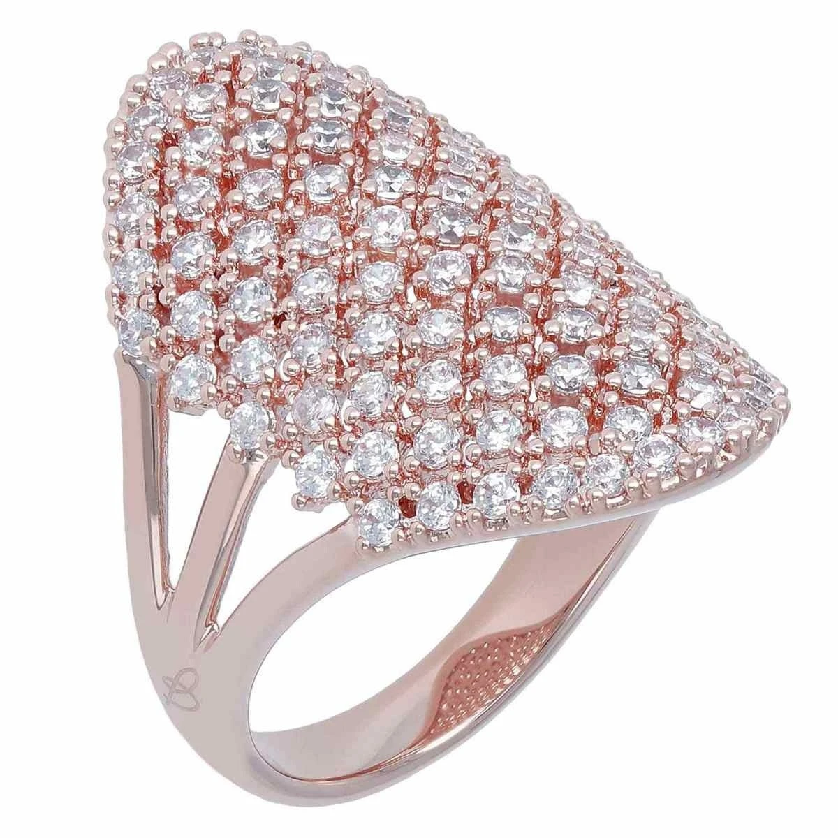 Wholesale OEM/ODM Jewelry Rose gold plated CZ ring in 925 sterling silver  design custom fine jewelry wholesaler suppliers
