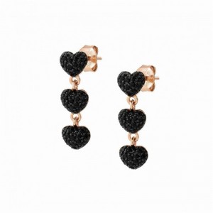 Rose gold plated jewelry wholesale china OEM ODM Earrings with coloured Cubic Zirconia wholesale