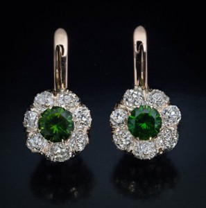Russian demantoid earrings odm jewelry manufacturers