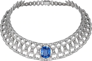 Partihandel blå safir diamanter 925 sterling silver halsband