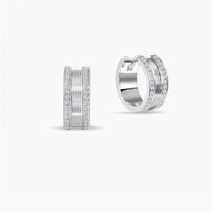 OEM Jewelry Company of White Gold  Plated Stud Earrings With Cubic Zirconia