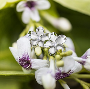 Pendientes personalizados de plata de ley con forma de círculo de nácar, pendientes de flores de concha, pendientes de mariposa rosa