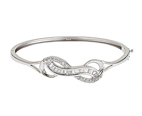 Pasgemaakte groothandel Sterling Silver Infinity Bangle met CZ