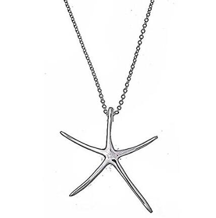 Pasgemaakte groothandel Sterling Silwer Starfish-ketting