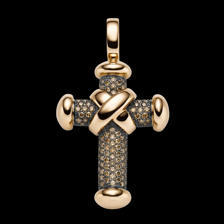 Collana con croce di zirconi cubici selezionati all'ingrosso CZ, gioielli OEM / ODM in argento sterling 925 disegna i tuoi gioielli