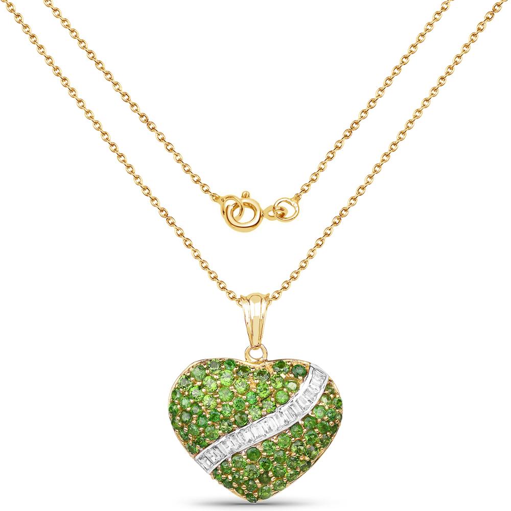 Custom Wholesale  Chrome Diopside Necklace | 18K Gold Plated Necklace Manufacturing | Jewelries Wholesale Ladies Fancy Necklace