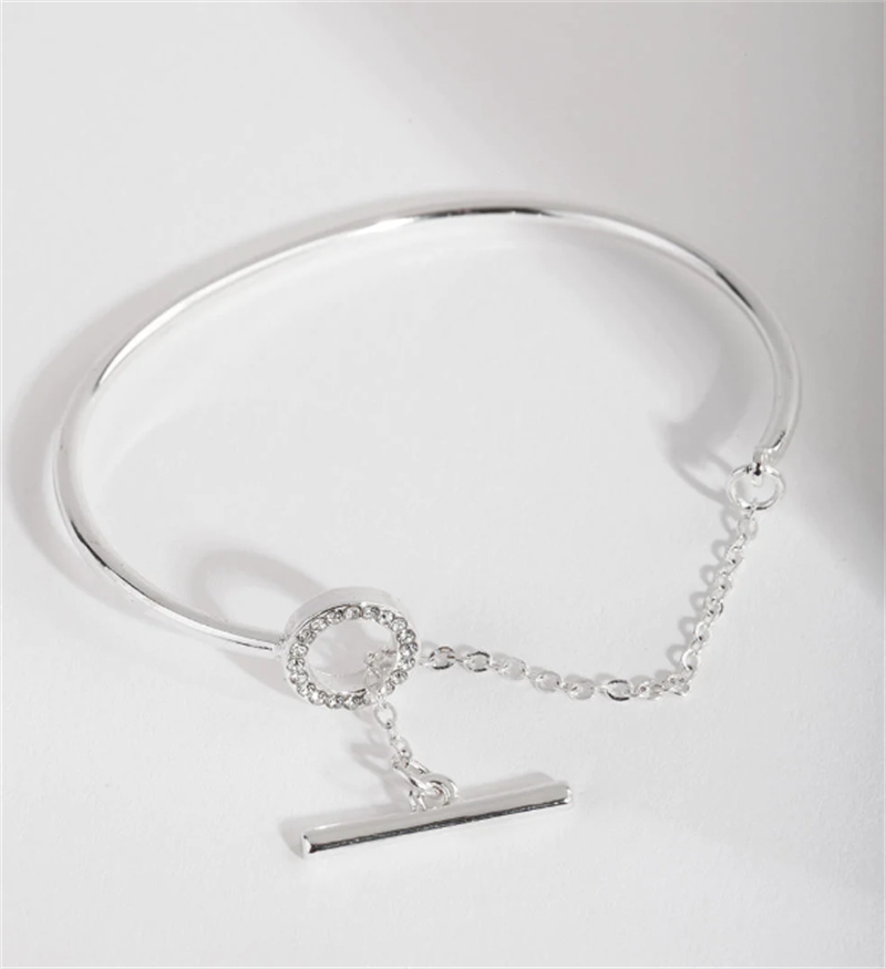 Silver Link Cuff Armbånd 925 Engros CZ mode smykker Distributør