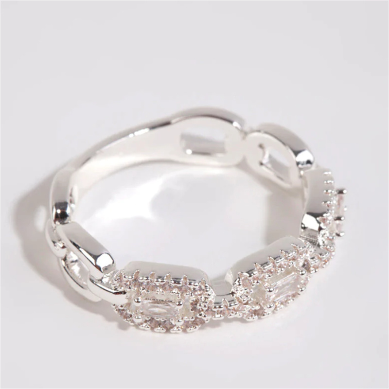 Silver Plated Cubic Zirconia Chain Ring Gold Plated Suppliers