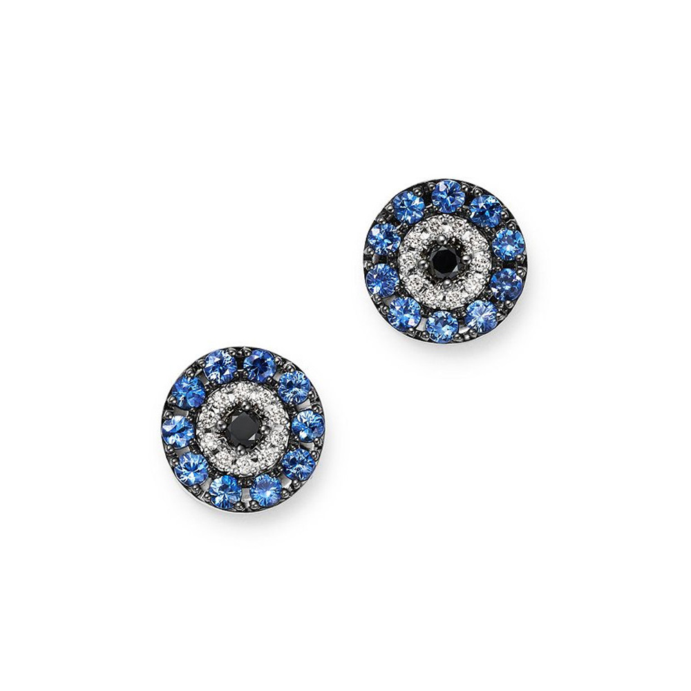 So  Pretty For The Cz Evil Eye Earrings In 14k White Gold Vermeil That Custom Made From 925 Silver Jewelry Manufacturer China