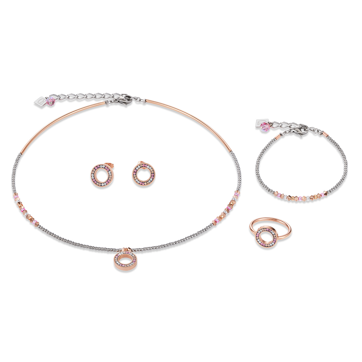 Wholesale Spain Custom made rose gold plated  bracelet earrings rings zirconia fine jewelry wholesale Manufacturers OEM/ODM Jewelry